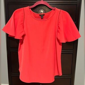 Ann Taylor Factory XS Petite coral flutter sleeve top